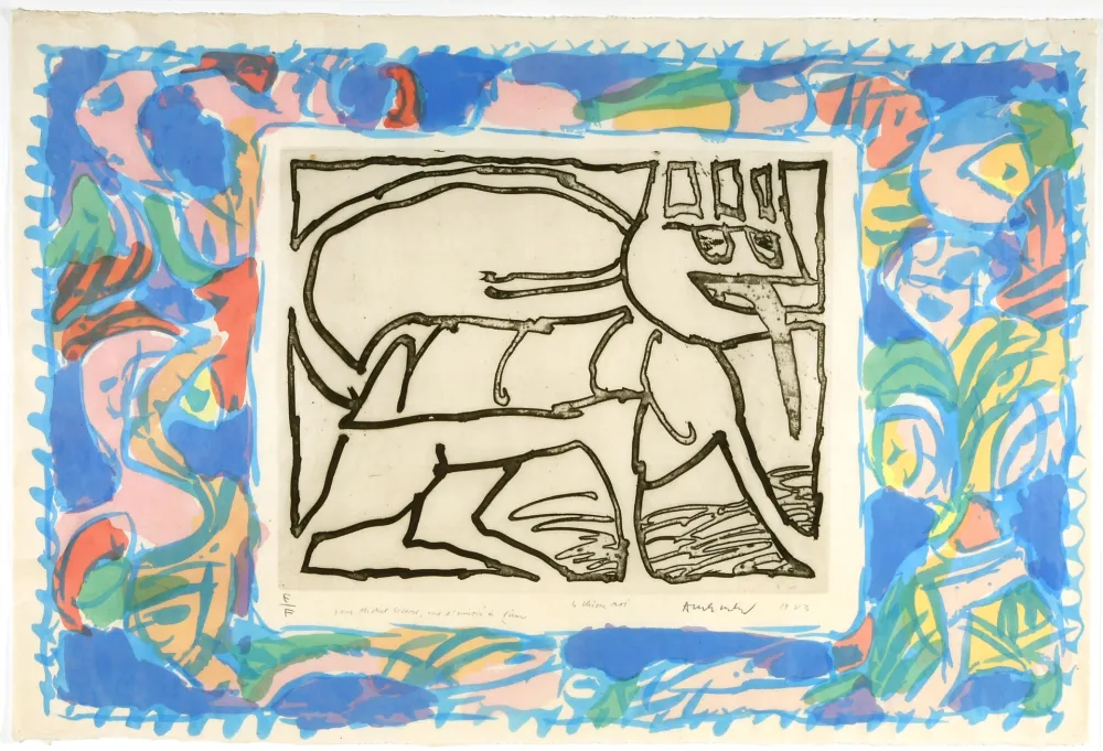 Engraving Alechinsky - Le Chien Roi