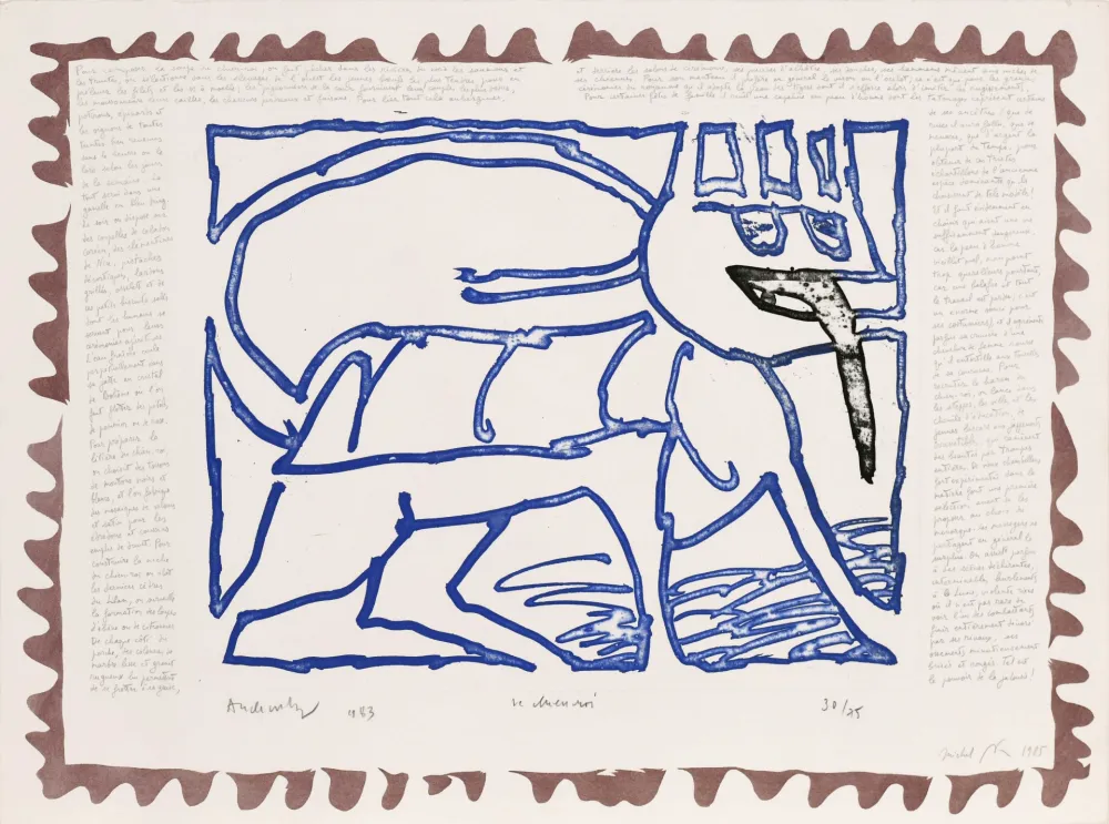 Engraving Alechinsky - Le chien roi – Le chien roi