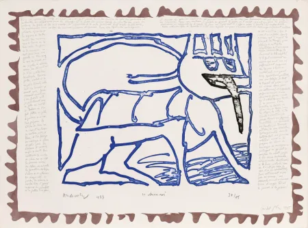 Engraving Alechinsky - Le chien roi – Le chien roi