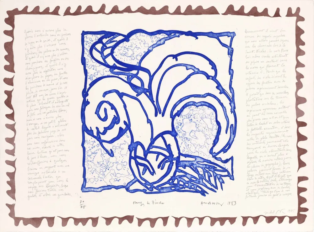 Engraving Alechinsky - Le chien roi – Orange de Binche