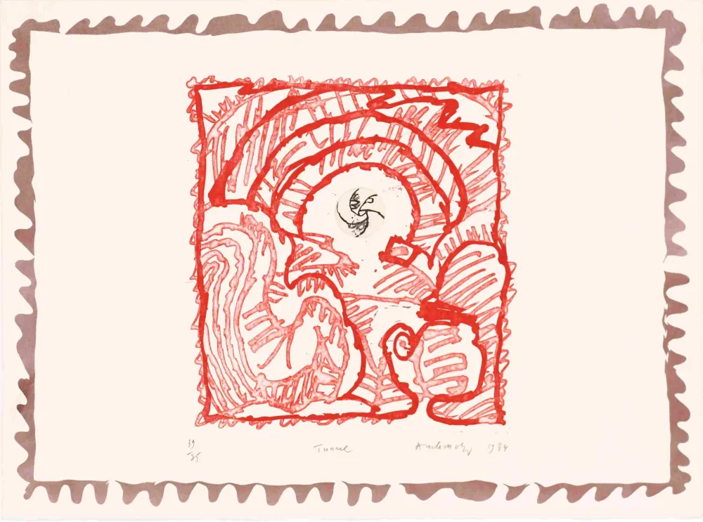 Engraving Alechinsky - Le chien roi – Tunnel