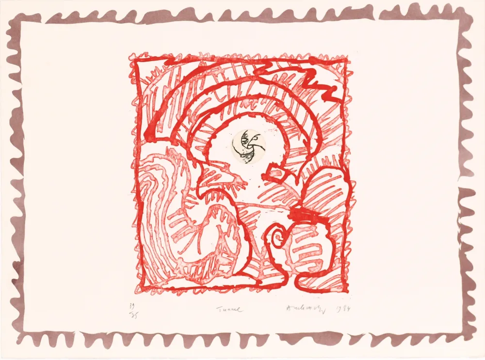 Engraving Alechinsky - Le chien roi – Tunnel