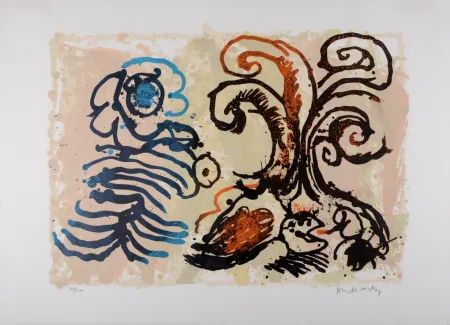 Lithograph Alechinsky - Le dénouement (B), 1967