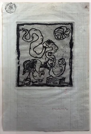 Engraving Alechinsky - Le dimanche du comptable