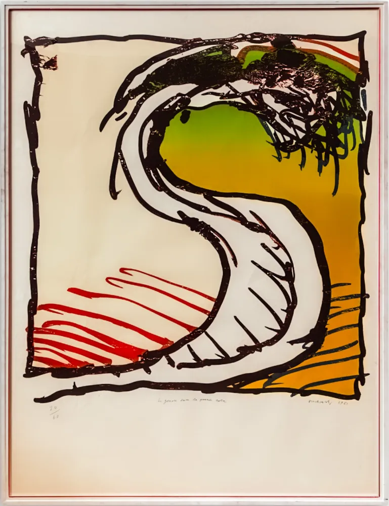 Lithograph Alechinsky - Le genou dans la grande robe