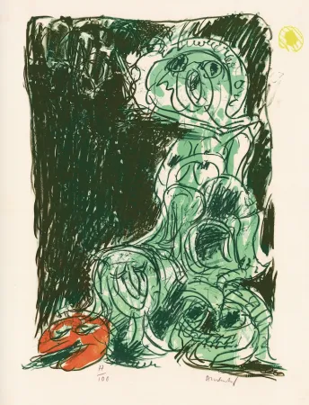 Lithograph Alechinsky - Le hasard et sa mère