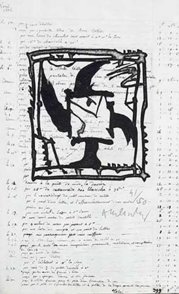 Etching Alechinsky - Le pinceau même