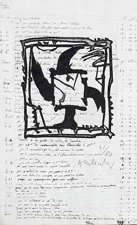 Etching Alechinsky - Le pinceau même