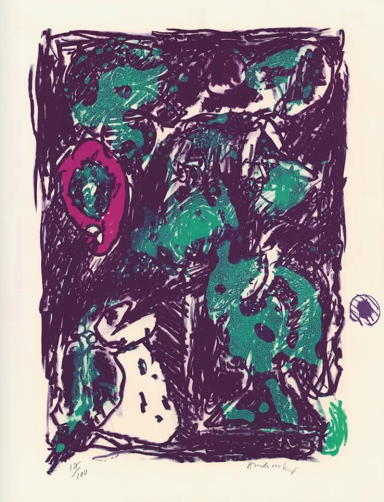 Lithograph Alechinsky - Le rare heureux