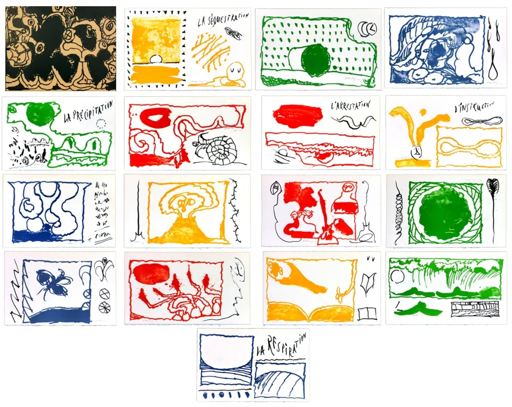 Lithograph Alechinsky - Le rêve de l'amonite (complete suite)