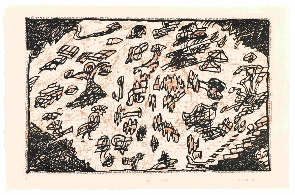 Engraving Alechinsky - Le Sauve qui peut de Rocquencourt