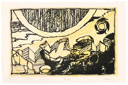 Engraving Alechinsky - Le Siège de Nieuport