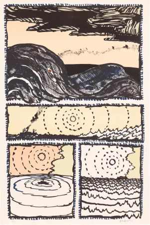 Lithograph Alechinsky - Le Volturno 02