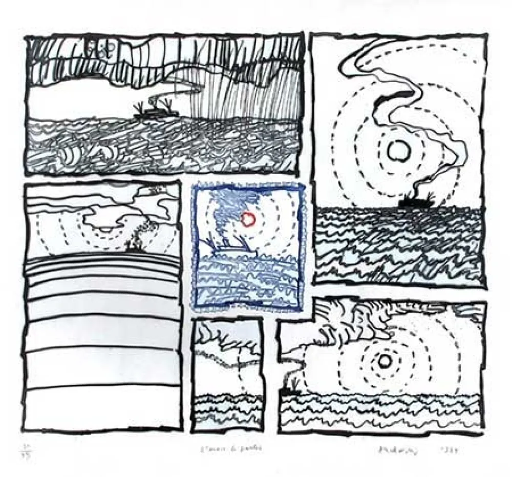 Etching Alechinsky - L'envie de partir