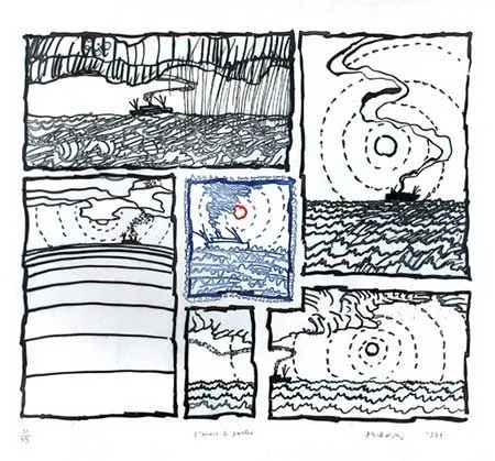 Etching Alechinsky - L'envie de partir