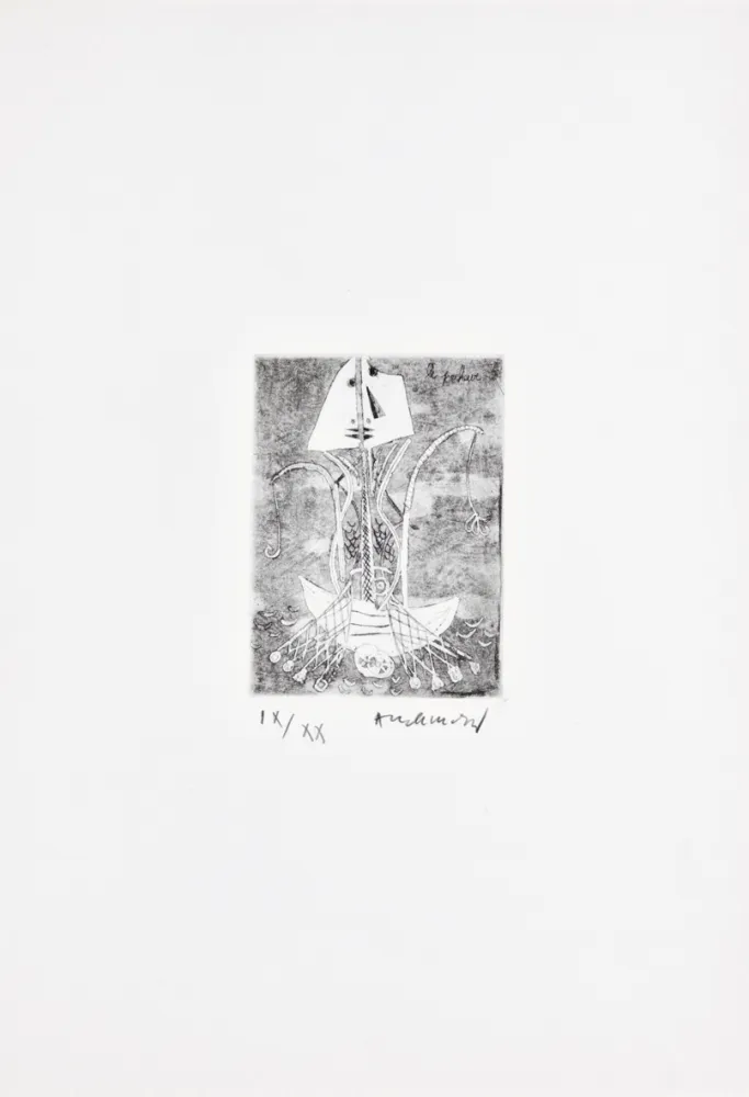 Engraving Alechinsky - Les métiers 01: Le pêcheur