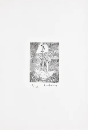 Engraving Alechinsky - Les métiers 01: Le pêcheur