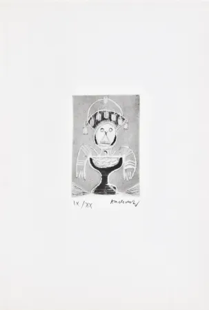 Engraving Alechinsky - Les métiers 06: Le coiffeur