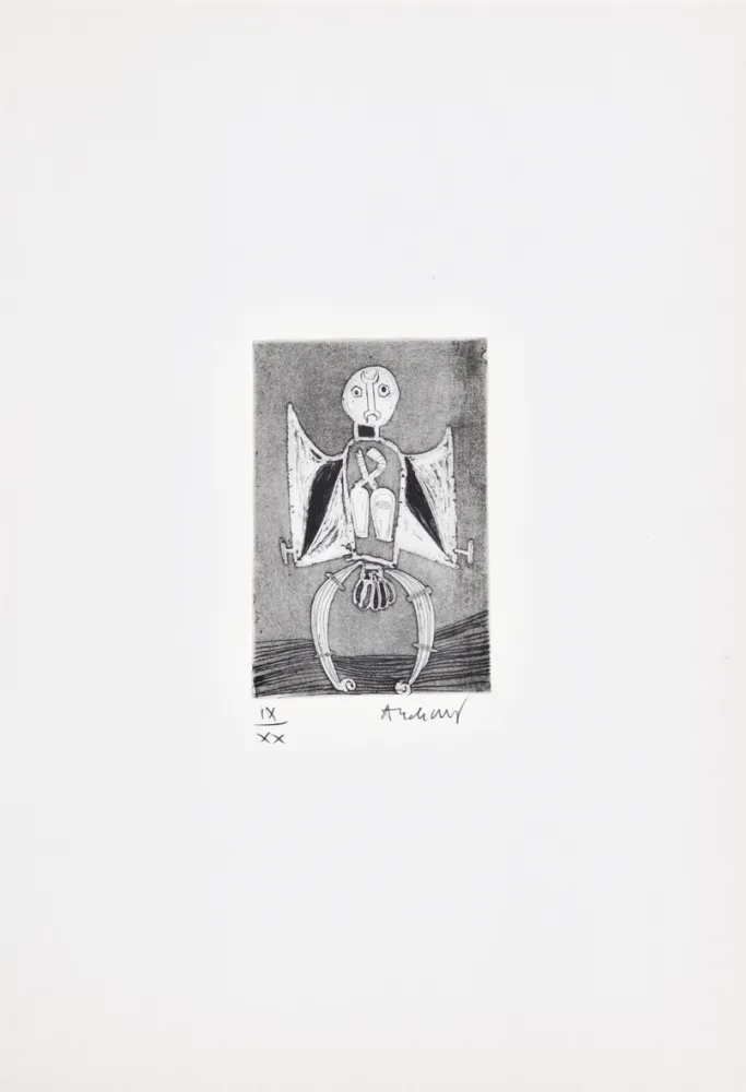 Engraving Alechinsky - Les métiers 08: Le garagiste