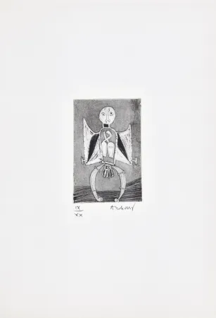 Engraving Alechinsky - Les métiers 08: Le garagiste