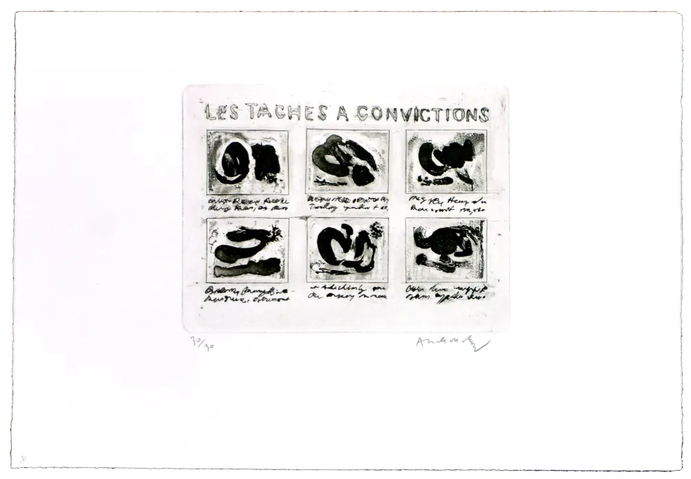 Engraving Alechinsky - Les tâches à convictions