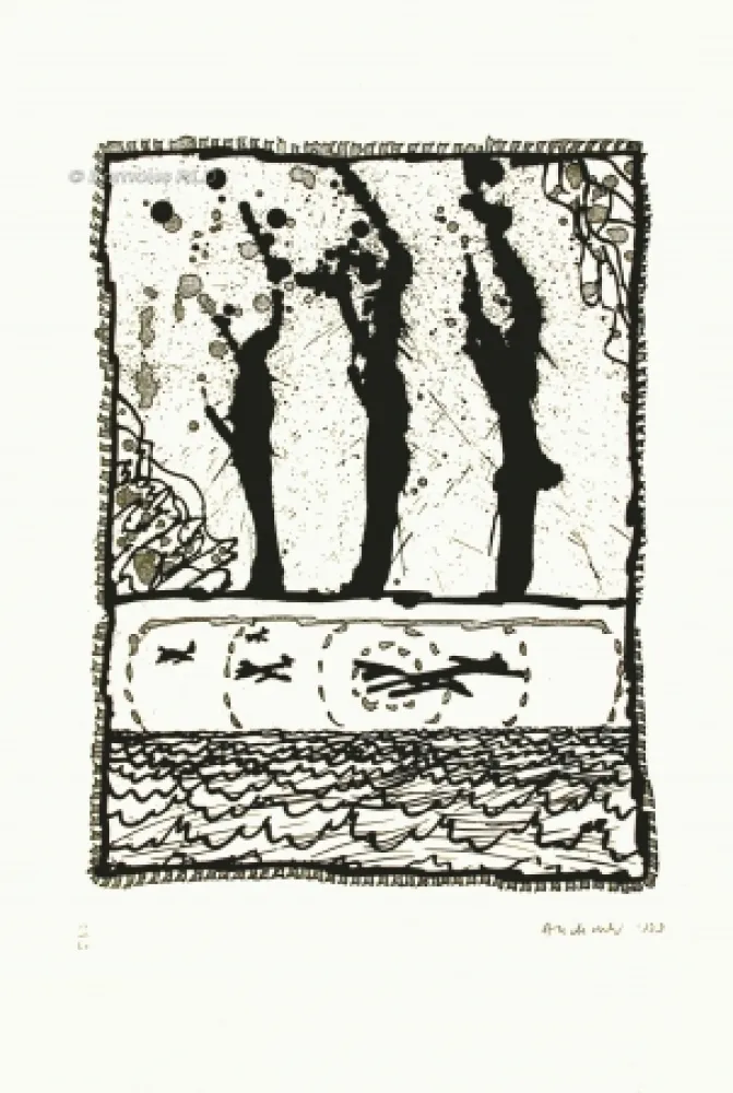 Etching And Aquatint Alechinsky - Les trois coups