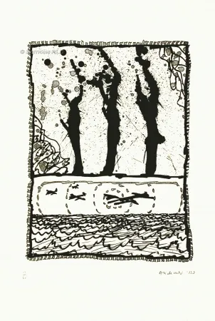 Etching And Aquatint Alechinsky - Les trois coups