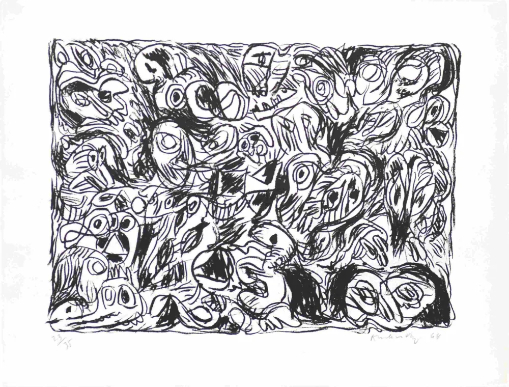 Lithograph Alechinsky - Les yeux ouverts