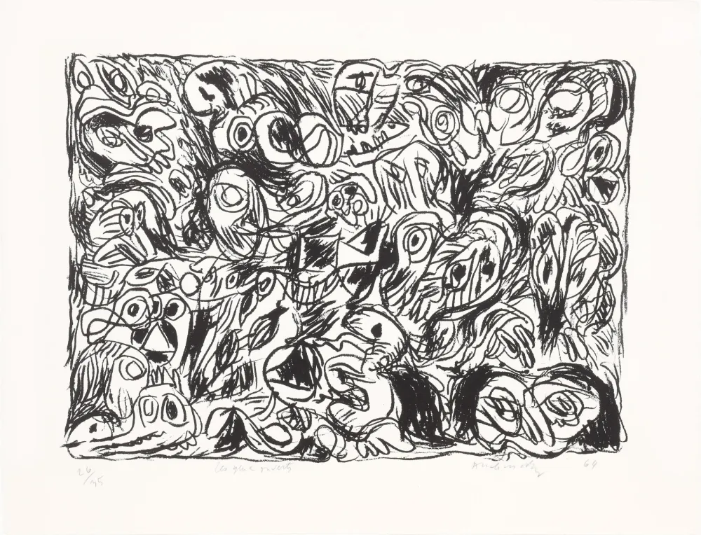 Lithograph Alechinsky - Les yeux ouverts