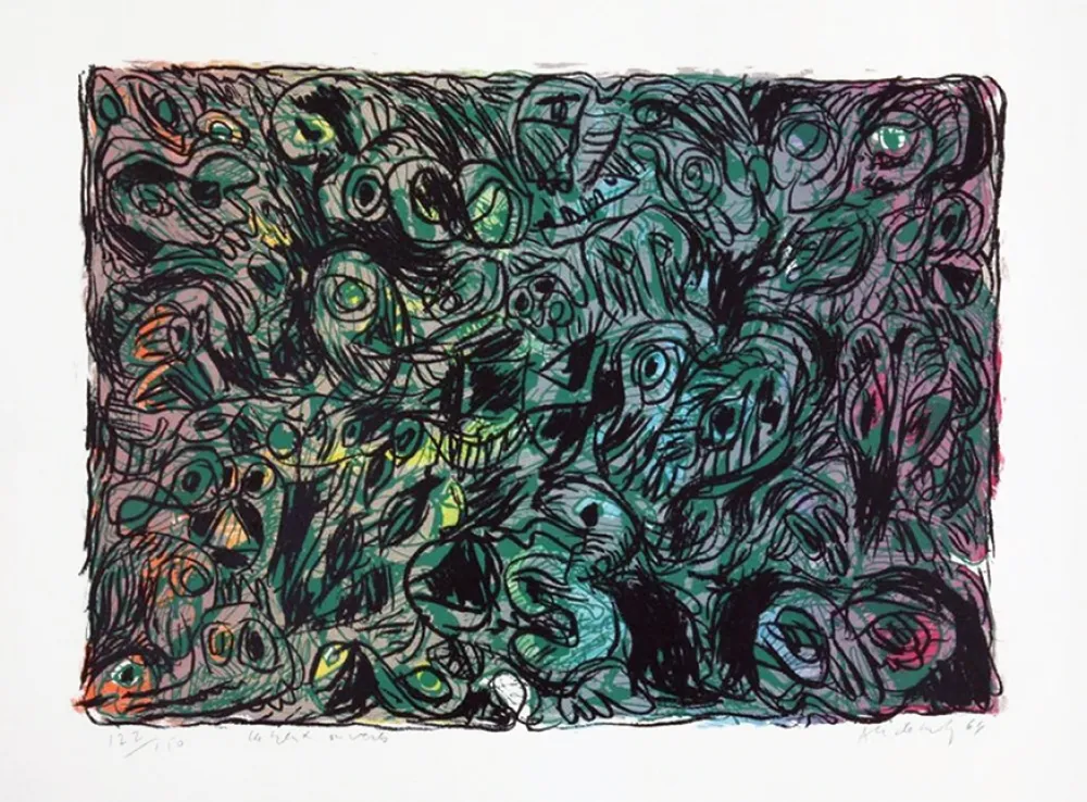 Lithograph Alechinsky - Les yeux ouverts