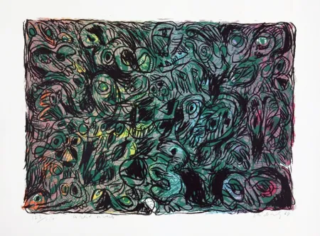 Lithograph Alechinsky - Les yeux ouverts