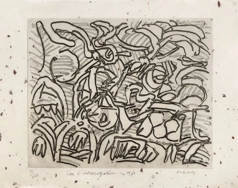 Etching Alechinsky - Lieu d'interrogation