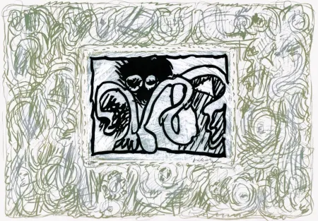 Linocut Alechinsky - Lino-litho