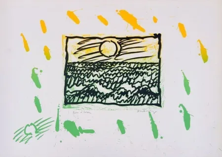 Linocut Alechinsky - Lino-litho, Planche VII