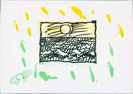 Linocut Alechinsky - Lino-litho, Planche VII