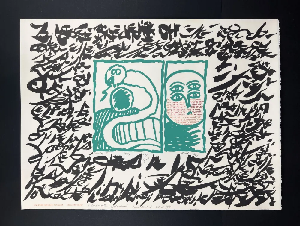 Lithograph Alechinsky - Linolog II