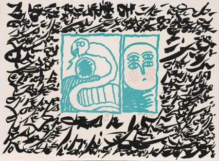 Linocut Alechinsky - Linolog II
