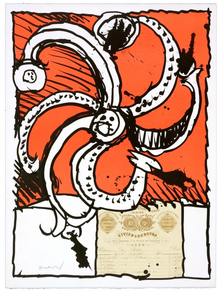 Lithograph Alechinsky - Madame de Parades