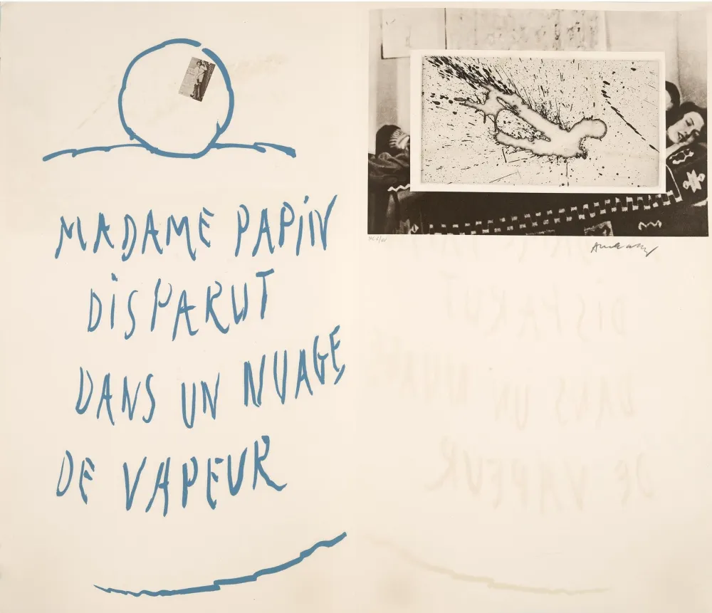 Engraving Alechinsky - Madame Papin disparut dans un nuage de vapeur