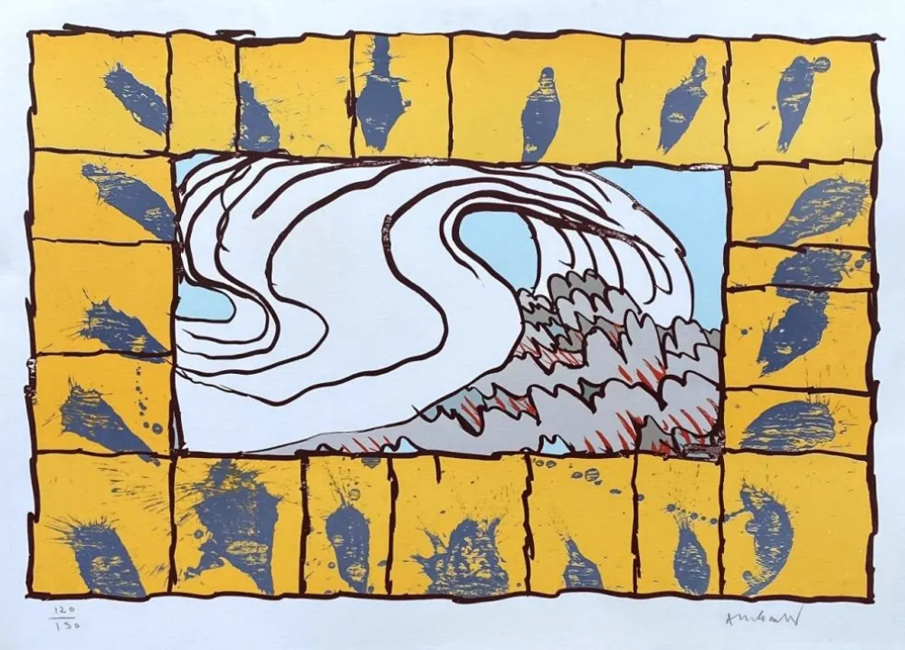 Lithograph Alechinsky - '' Maitresse Vague ''