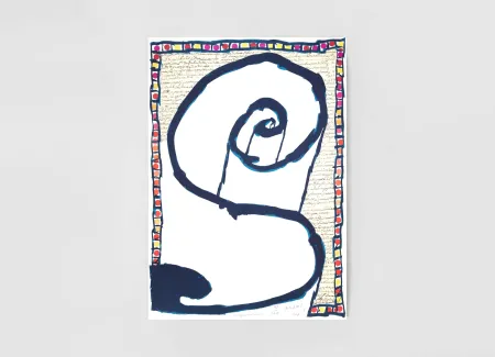 Lithograph Alechinsky - Margin and center