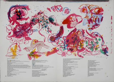 Lithograph Alechinsky - Moi, Pensé À Rue Piat, 1964 - Hand-signed!