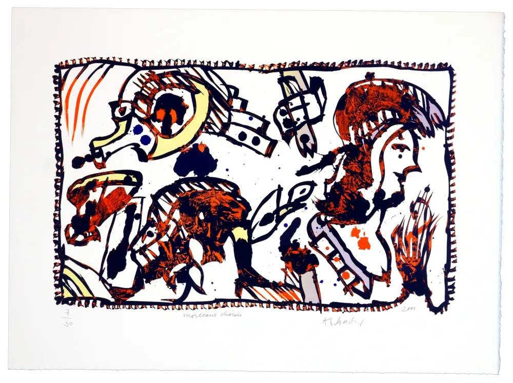 Lithograph Alechinsky - Morceaux Choisis