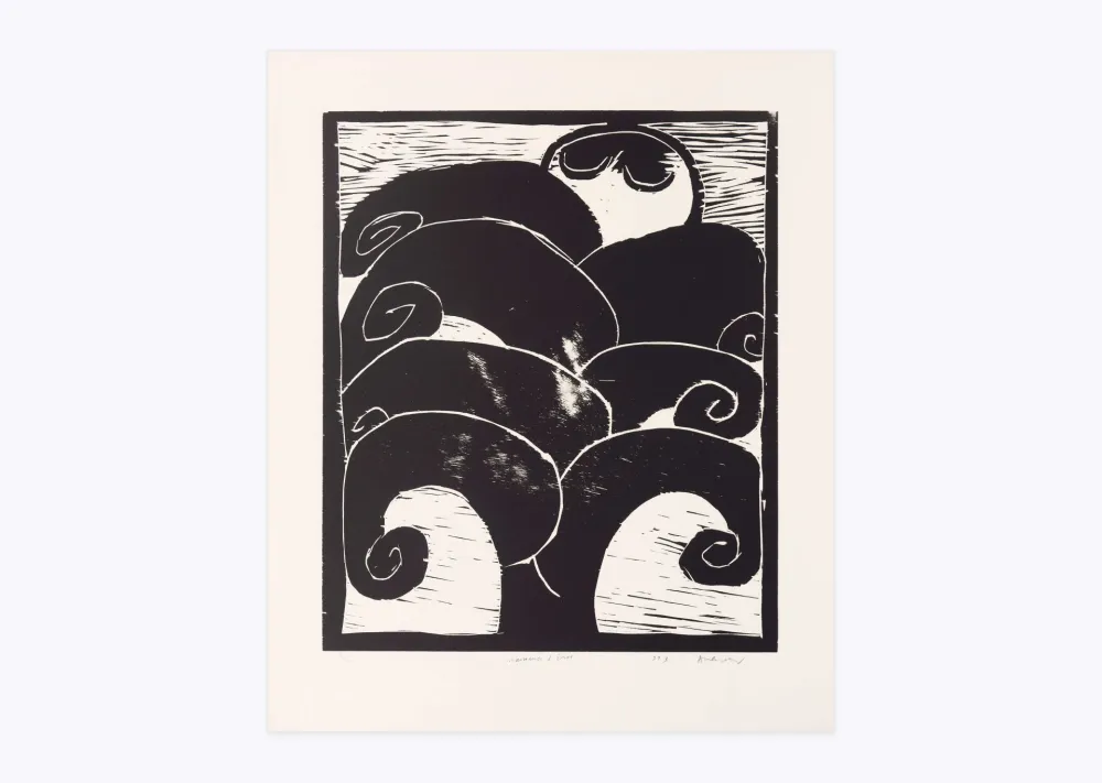 Woodcut Alechinsky - Naissance d'Eros