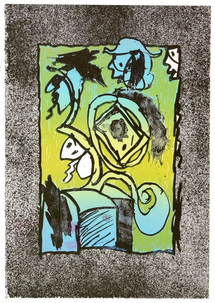 Lithograph Alechinsky - Nuit blanche