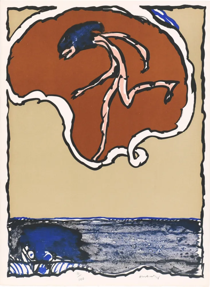 Lithograph Alechinsky - Objets volants II