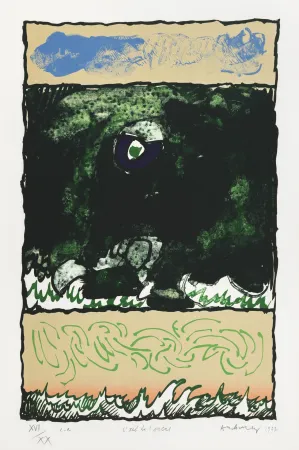 Lithograph Alechinsky - Oeil de l'encre (L')