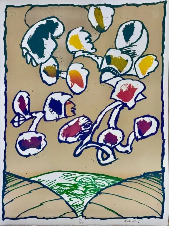 Lithograph Alechinsky - Paris Flying Objects