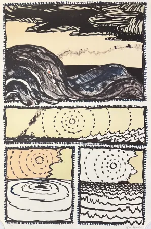 Lithograph Alechinsky - Pierre Alechinsky Lithographie Le Volturno, n°49/99, Clot & Bramsen, 1989