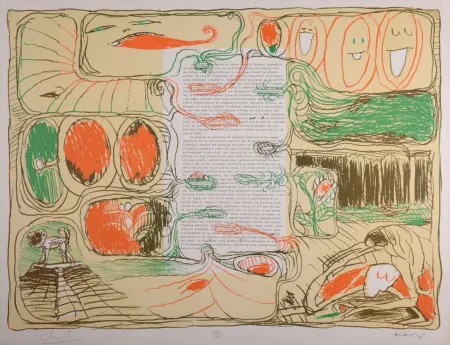 Lithograph Alechinsky - Placard, 1975